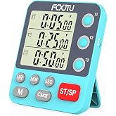 Digital Dual Kitchen Timer, Multi-Channel Magnetic Countdown for Cooking | 3Groups Triple Independent Countup Food Timer, Memory Presets, Large Display, Loud Alarm &amp; Mute, 3A Battery &amp; Stand Included