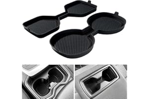 REMOCH 3D Cup Holder Inserts for Toyota RAV4 Accessories 2025 2024 2023 2022 2021 2020 2019 Silicone Cup Coaster Mats Pad Center Console Liner (2Pcs Set, Black Trim)