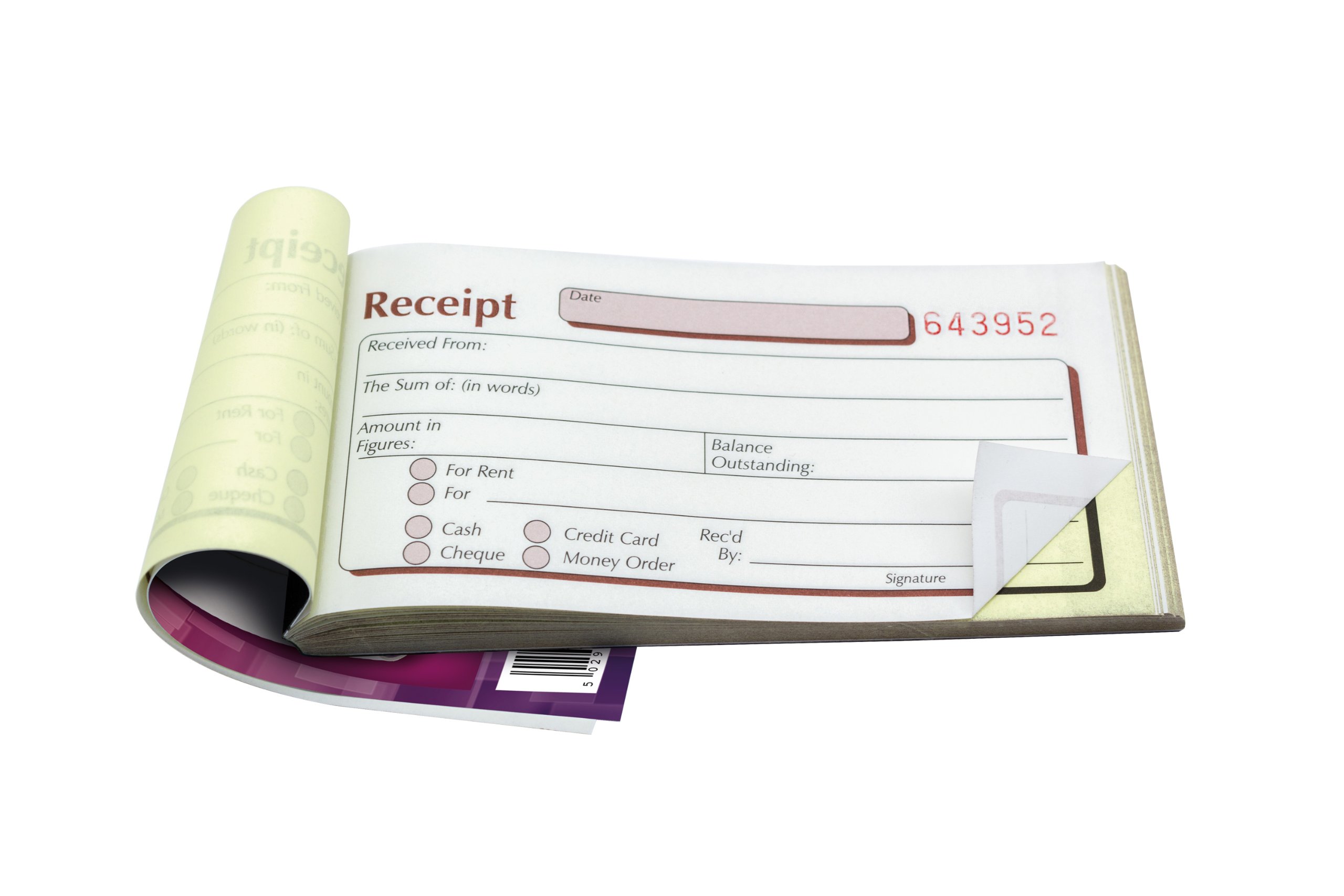 Pukka Pad, NCR Duplicate Receipt Book 69 x 140mm Pack of 5