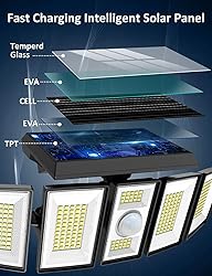 Solar Lights for Outside, 300 LED 4000LM Motion