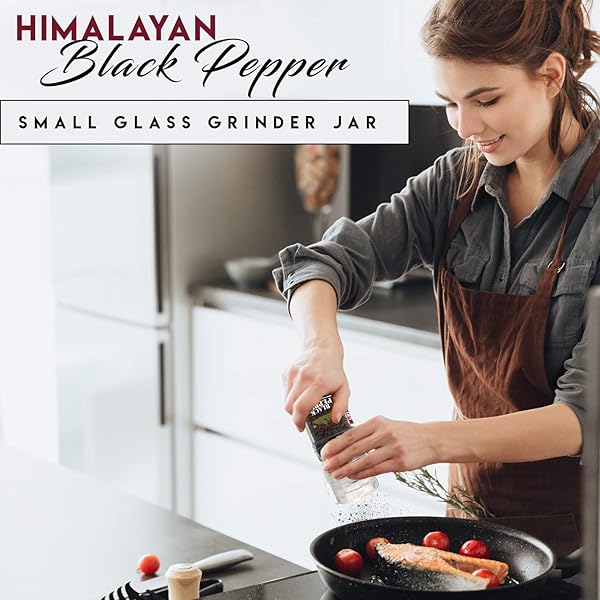 HIMALAYAN CHEF BLACK PEPPER GLASS GRINDER-1.76OZ