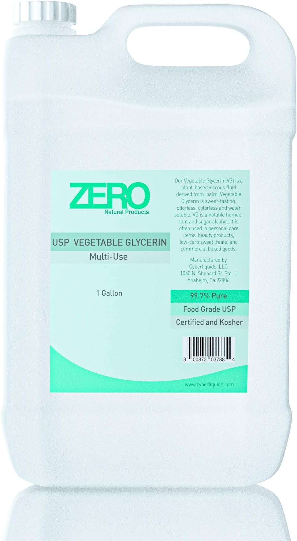 Vegetable Glycerin USP Kosher Food Grade 99.7% Pure 1 Gallon (128 oz)