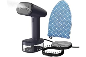 HUBDIC HubiCare Steamer for Clothes, Portable Handheld Clothing setting with 250ML(8.81OZ) Big Capacity, Fabric iron1500 Watts, Fast 25 Seconds Heat-up, Lightweight Fabric Steam Iron for Home and Travel