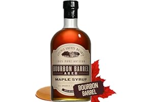 Bourbon Barrel Maple Syrup 24oz Glass Bottle, Made in USA Bourbon Barrel Aged Maple Syrup, Gluten Free All Natural Maple Syrup for Pancakes Waffles - Grade A Amber Rich Taste by Lincoln County Reserve