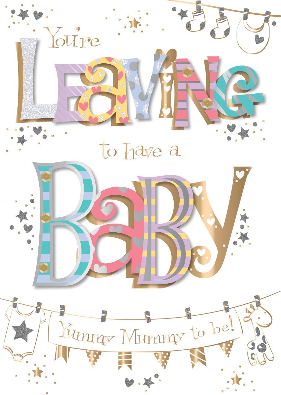 Leaving To Have A Baby Handmade Embellished Card By Talking Pictures Cards