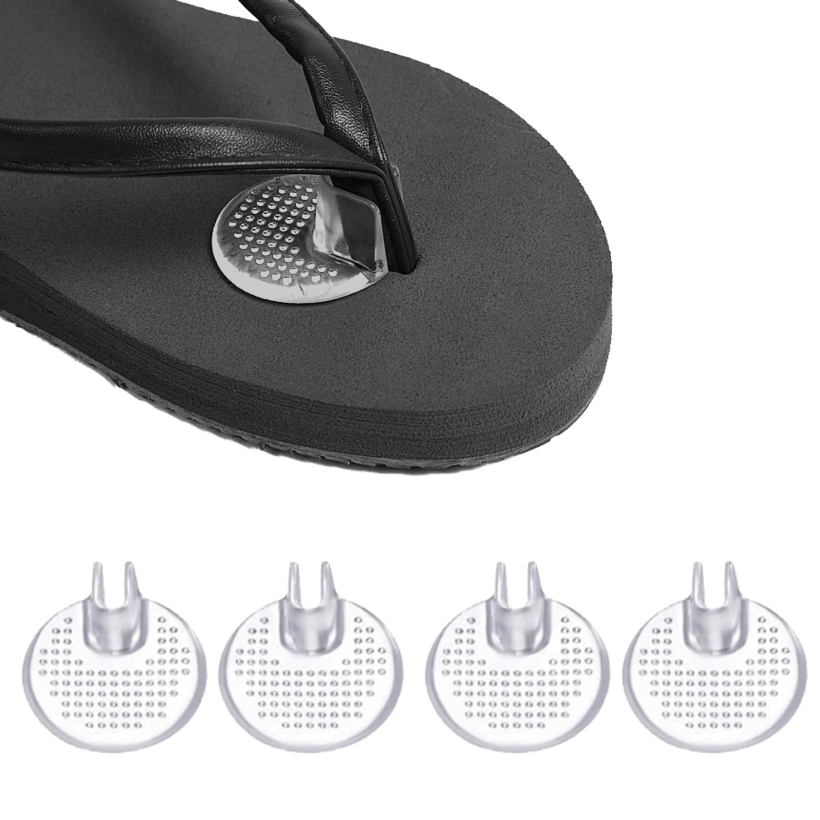 Photo 1 of Apvok 2 Pairs Silicone Thong Sandal Toe Protectors Flip Flop Gel Toe Guards Cushion Pain Prevention and Non-Slip Cushions Between Toe for Sandals Clear