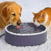 Pet Heated Bowl for Dog,Cat Warming Water Bowl with Chew Resistant Power Cord, Outdoor Waterproof Smart Uniform Heating for Small Animals Bird Chicken Rabbit Duck (108 fl oz, Purple)