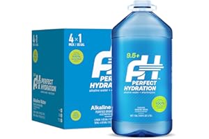 Perfect Hydration 9.5+ pH Alkaline Drinking Water, Electrolyte Minerals for Taste, Made in the USA, 1 Gallon (128 fl oz) Jug, Case of 4
