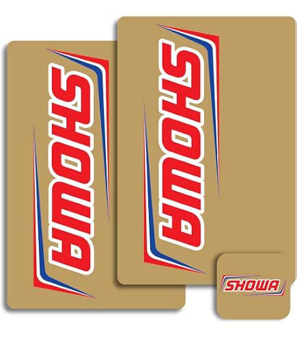 SHOWA Fork Decals/Stickers - Factory Style For Honda & Kawasaki Motorcycles, 9x6 Inches