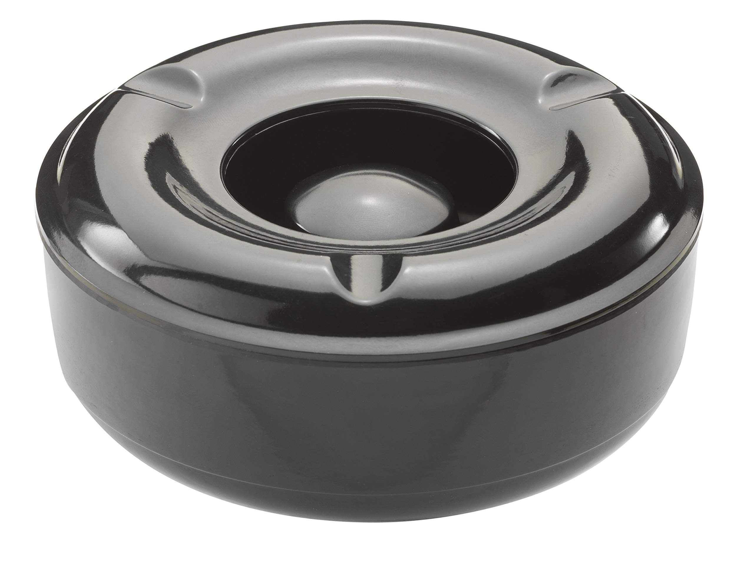Beaumont Ashtray for Outside Patio Black 146mm - Portable, Windproof, Melamine, Easy to Clean CZ572
