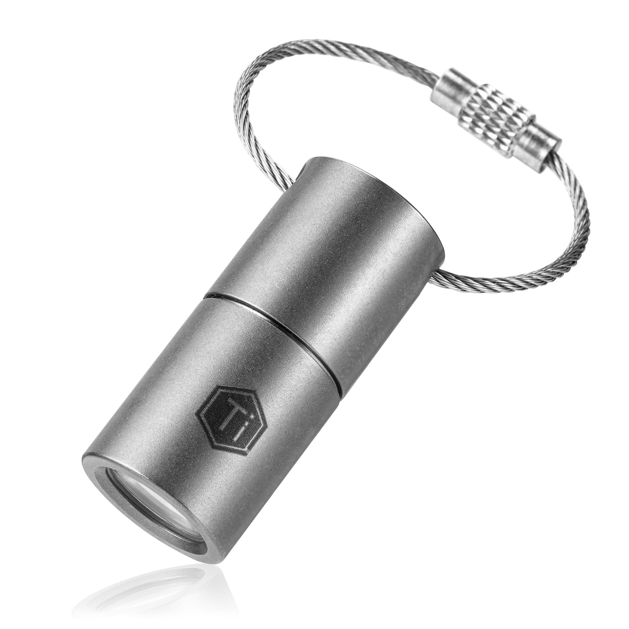 KeyUnity KF03 Torch Titanium Mini EDC Flashlight,LR44 Button Cell 100 Lumens 5W LED Keychian Flashlight for Everyday Carry (KF03 Sandblasted) — image 1