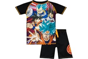 Dragon Ball Z Boys Swimsuit | Goku Swimming Suit for Boys | Anime Boys Bathing Suit | Black 8