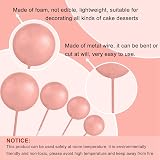 ASTARON 20 Pcs Rose Gold Ball Cake Topper Decorations Mini Balloons view 3