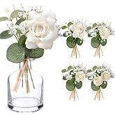 Xunyee 33 Pcs Flower Reed Diffuser with Sticks | Sola Flowers with Eucalyptus and Gypsophila Oil Diffuser Sticks Aromatherapy for Home Decor Bathroom Decor