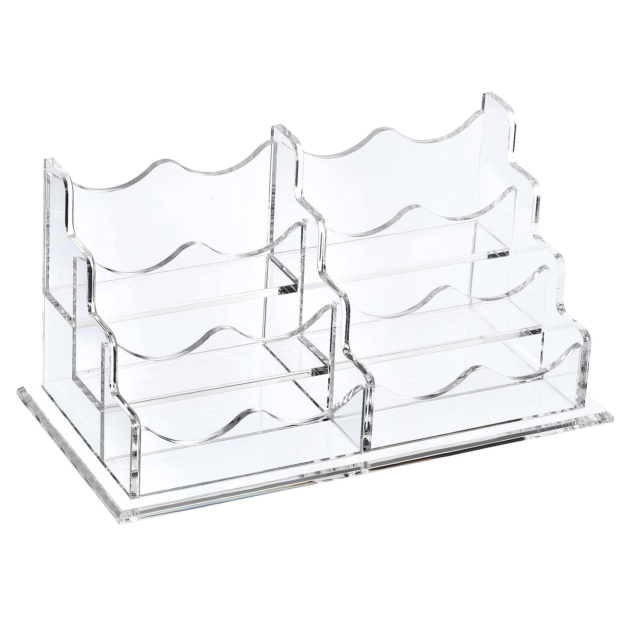 PATIKIL Business Card Holder, Acrylic 6 Slots Desktop Name Cards Display Stand for Office Desk, Clear