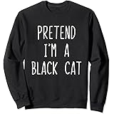Womens Pretend I'm A Black Cat Costume Halloween Lazy Easy