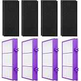 HAPF30AT-Total Air HEPA Type Filter Compatible with Holmes AER1 Aller-gen Remover Filter for HAPF300AP-U4 and HAP242-NU, Funmit 4 True HEPA Filters & 8 Activated Carbon Pre-Filters, Purple