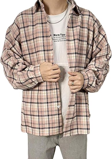 Amazon Baluote ビッグシルエット メンズ ジャケット シャツ コート 春秋 チェック シャツ 大きいサイズ カジュアル 長袖 チェック柄 シャツ 防寒 防風 ストリート系 シャツ 通販