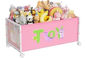 JBBTOOL Large Toy Box, Toy Storage Organizer for Kids, Toy Chest for Toddlers with 360° Wheels, Toybox for Living Room, Oxford Cloth Toy Box for Boys, Girls, Stuffed Animals, Clothes