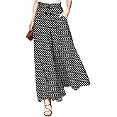 Verdusa Women's Polka Dots Business Casual Baggy Pants Elegant Wide Leg Trousers with Pockets