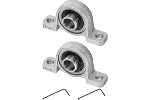 uxcell 2pcs KP001 Pillow Block Bearings 12mm Bore Bearing Units Zinc Alloy Flange Mounted Bearing Housing, P6(ABEC3)