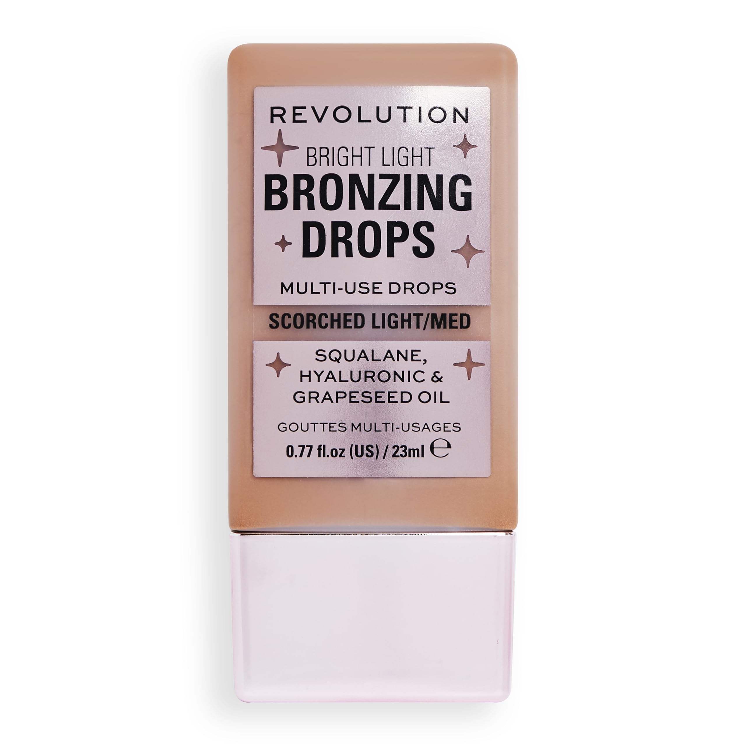 Makeup Revolution, Bright Light Bronzing Drops with Hyaluronic Acid, Sun-Kissed Finish, Bronze Scorched, 23ml