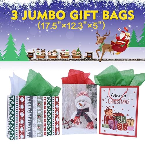 Smarimple Christmas Bags Bulk Set Includes Assorted Sizes Jumbo