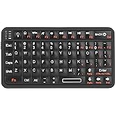 Rii Mini Bluetooth Keyboard,Portable Wireless Rechargeable Keyboard with Backlit,for Smart TV/Android TV Box/Smartphone/HTPC/IPTV/VR Glasses Black(Upgrade-TypeC)