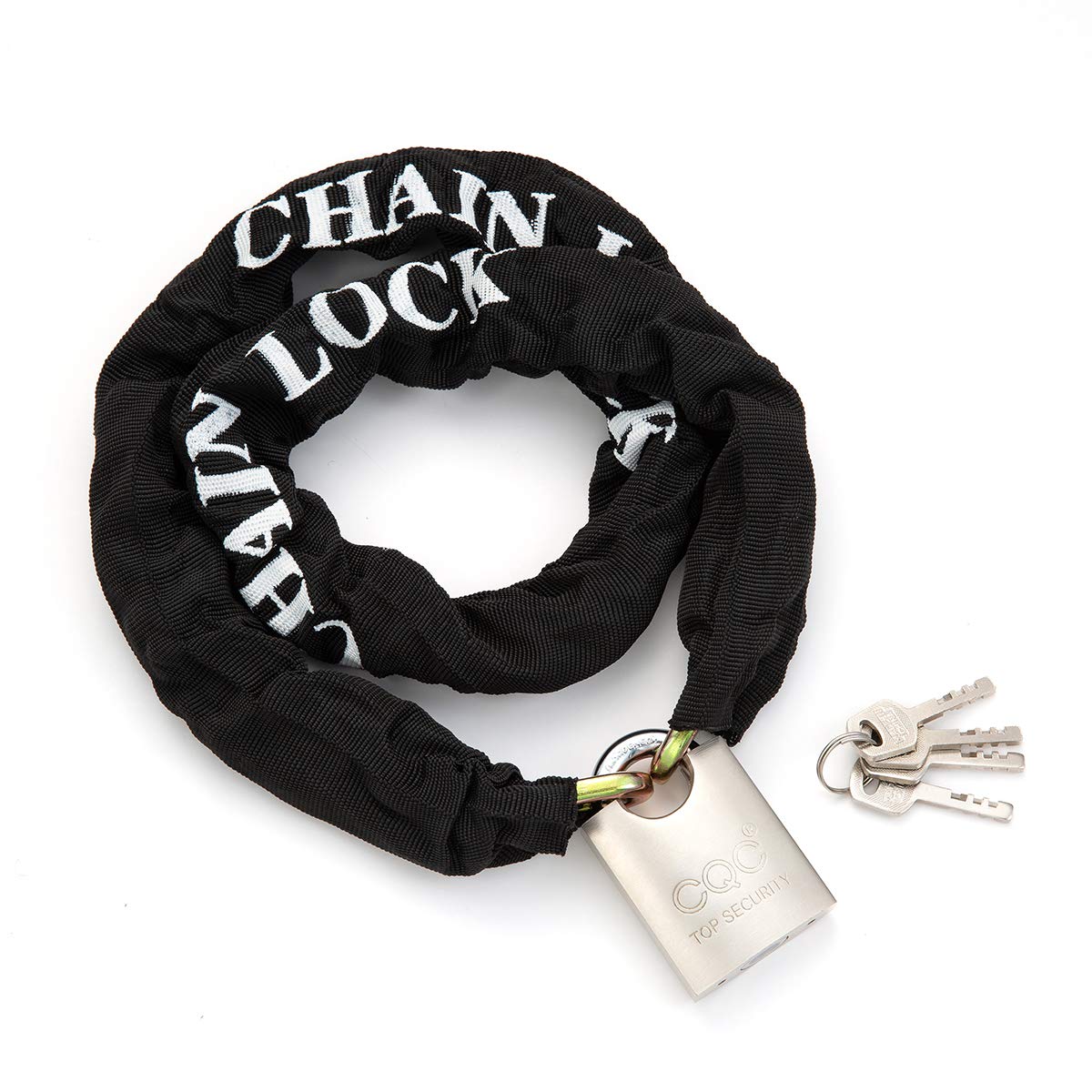 Heavy Duty Motorbike Cycle Chain 3 Keys Lock Padlock Anti-Theft High Security for Motorcycle Bike Bicycle Door Gate Fence (8mm Dia. x 1000mm Length)