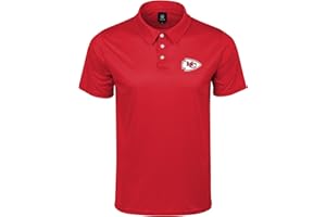 FOCO NFL Men's Officially Licensed Football Team Color Primary Logo Performance Short Sleeve Polyester Polo Shirt