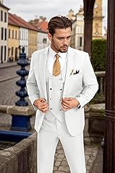 Aowdoy Men's Suits 3 Piece Slim Fit Tuxedo Suit One