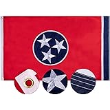 FLAGBURG Tennessee State Flag 3x5 ft, TN State Flag,The Volunteer State Flag with Heavy Duty Embroidered Star, Outdoor Indoor
