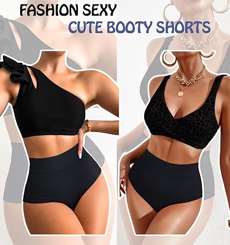 Women's Booty Shorts-High Waist V Back Yoga Shorts- Spandex Dance - Main Image