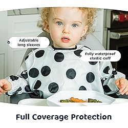 Tiny Twinkle Mess Proof Baby Bib, Cute Full Sleeve