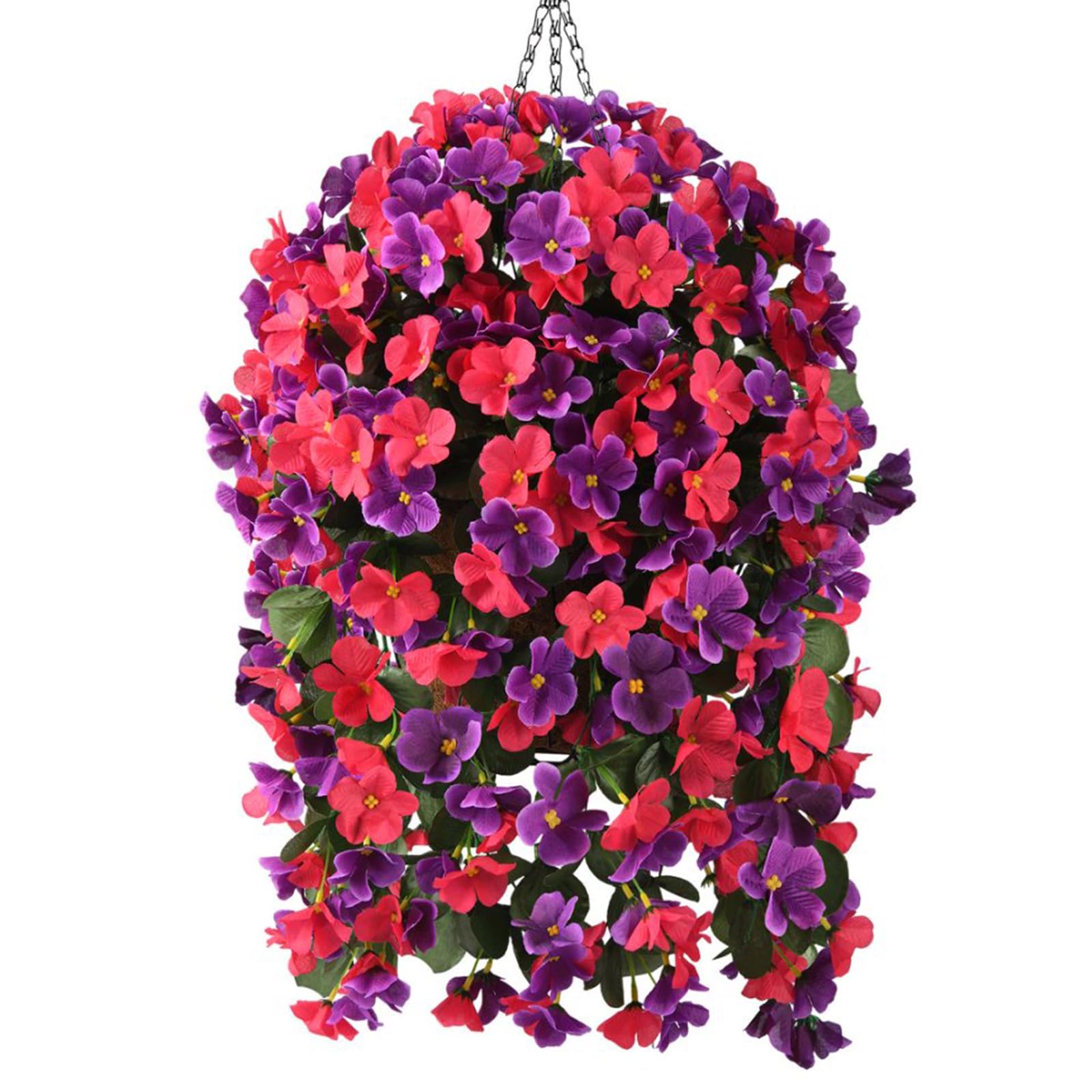 Homsunny Artificial Flowers Fake Plants Hanging Basket for Spring Decor ...