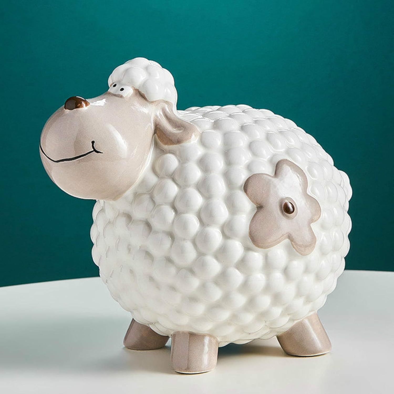 JJTXSQSMQM Piggy Bank Piggy Bank Creative Lovely Ceramic Sheep Coin Box Children Adult Statue