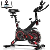 Exercise Bike, 350 LB Capacity Adjustable Stationary Bike for Home Gym | Stationary Bike with Ultra-quiet Full-enclosed Flywheel, Adjustable Resistance, Adjustable Seat, Stable Home Spin Bike