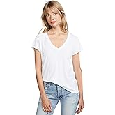 Splendid Women's Deep V-Neck Modal Tee T-Shirt Shirt, White, XS