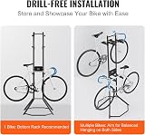 VEVOR 4 Bike Gravity Vertical Rack Free Standing Adjustable 260 pounds Black view 5