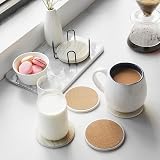 LIFVER Coasters Set of 6 Marble Ceramic with Holder and Cork Back 4in view 5