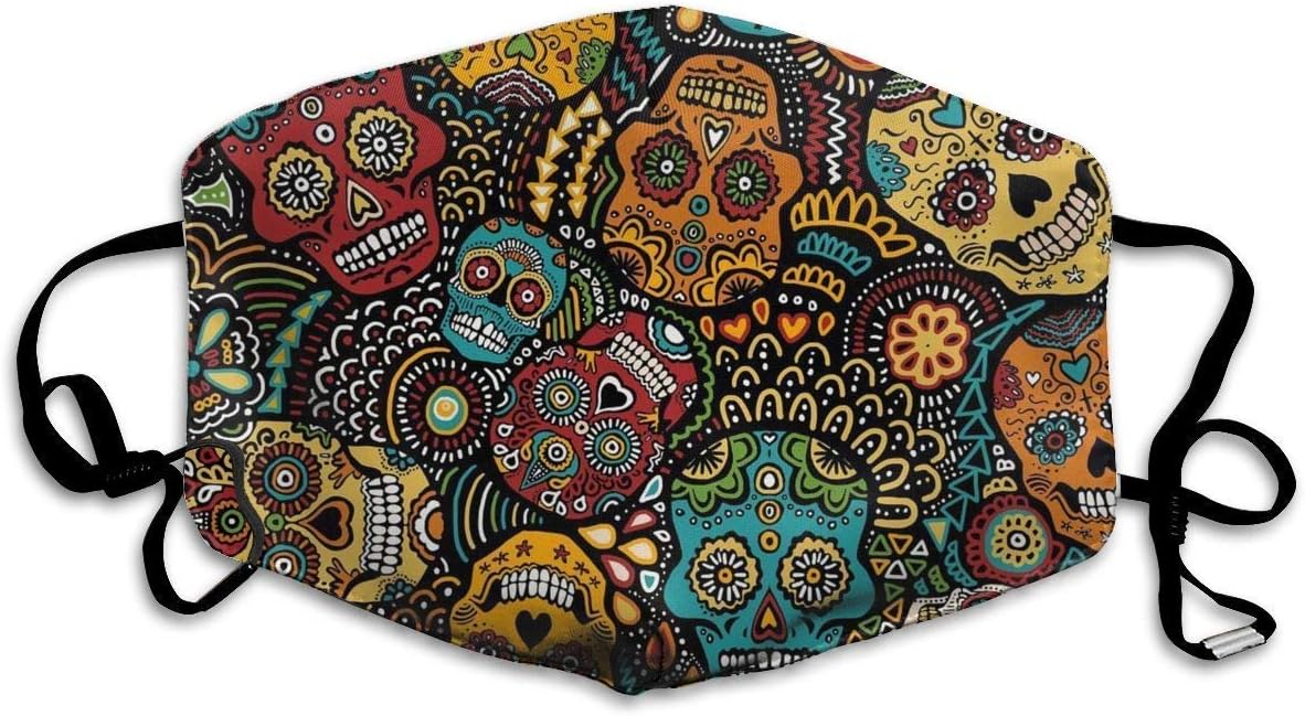 Patterned Skull Anti Dust Half Face Mouth Cover Respirator Dustproof Anti-Bacterial Washable Reusable Comfy Germ Wind Protective Breath Windproof Mask