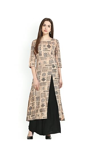 Women Stitched Printed Cotton A-Line Kurti Kurta