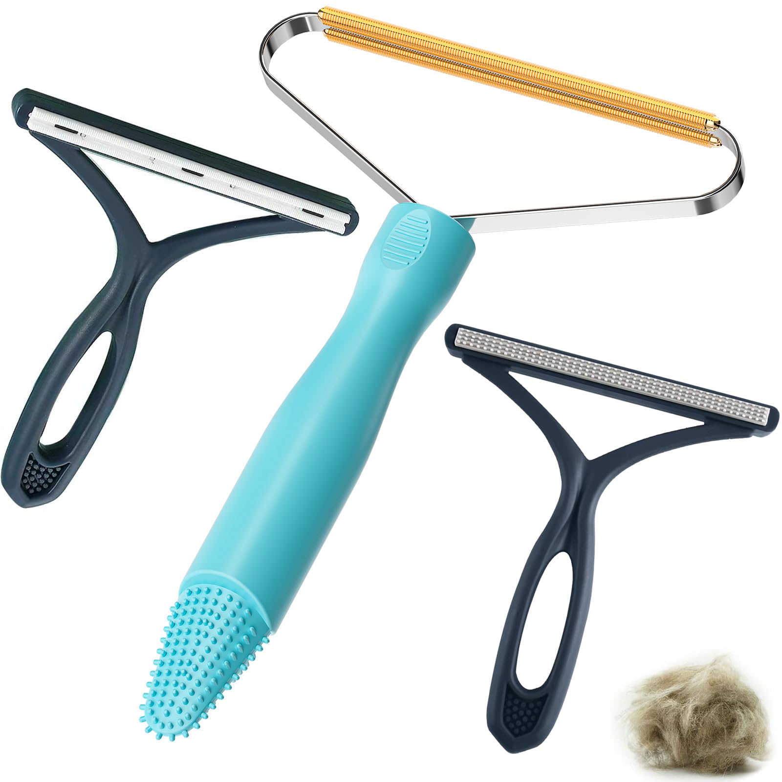 Photo 1 of 3-Pack Pet Hair Removal Tool,Dog Cat Hair Remover,Lint Shaver Cleaner Pro,Fur Removal Tool,Portable Carpet Scraper,Carpet Rake,Pet Hair Brush for Carpet,Clothes,Car Mats,Couch,Pet Bed,Furniture