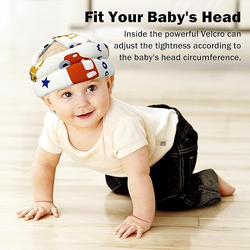 Baby Head Protector for Crawling Walking, Baby Helmet Adjustable No Bumps  and Soft Cushion, Infant Safety Cap