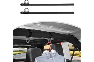 CheroCar Roll Bar Coat Hanger Clothes Hook for Jeep Wrangler CJ YJ TJ LJ JK JKU JL JLU JT Sports Sahara Freedom Rubicon & Unl