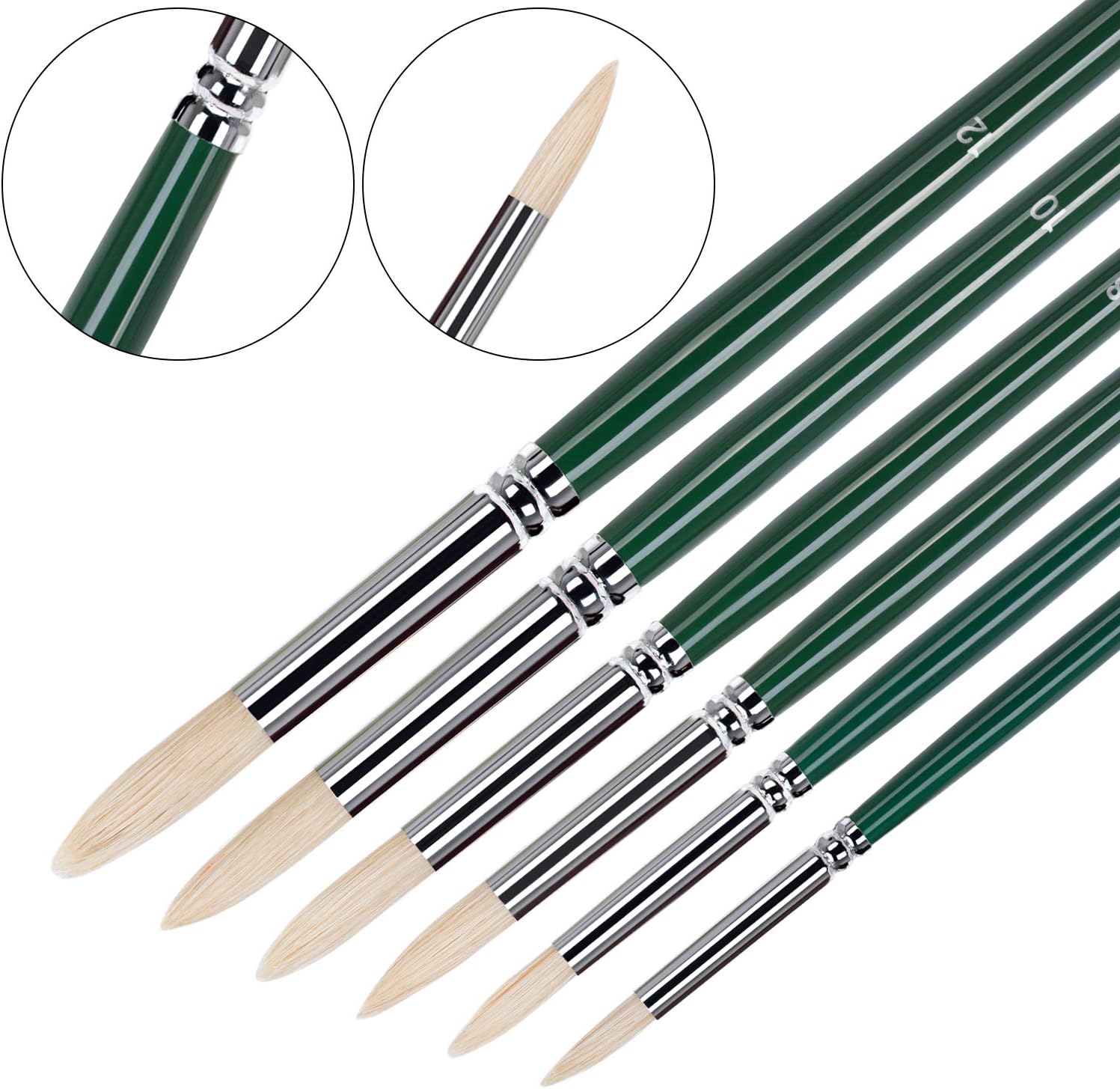 Paint Brushes for Art Professional Oil Paint Brushes 6 PCS Artist Paint Brush Set Watercolour Paint Brushes Round Paint Brushes Perfect for Acrylic Oil Gouache Watercolor Painting