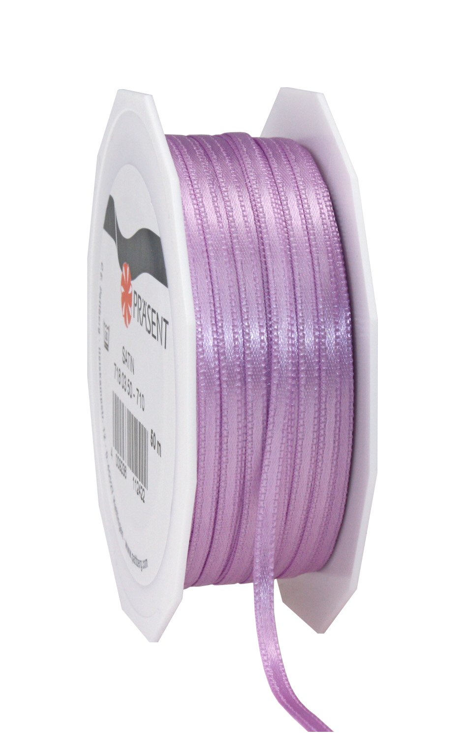 PRÄSENT C.E. Pattberg SATIN lila gift ribbon, 55 yards for Wrapping Gifts, 0.12 inches width, Ribbon for Decorating & Crafting, Decorative Ribbon for Gifts, for every occasion — image 1