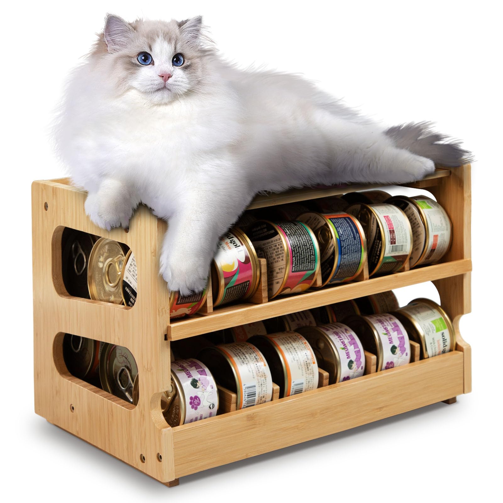 Coanto Upgraded Cat Food Organizer, Cat Food Can Organizer, Can ...