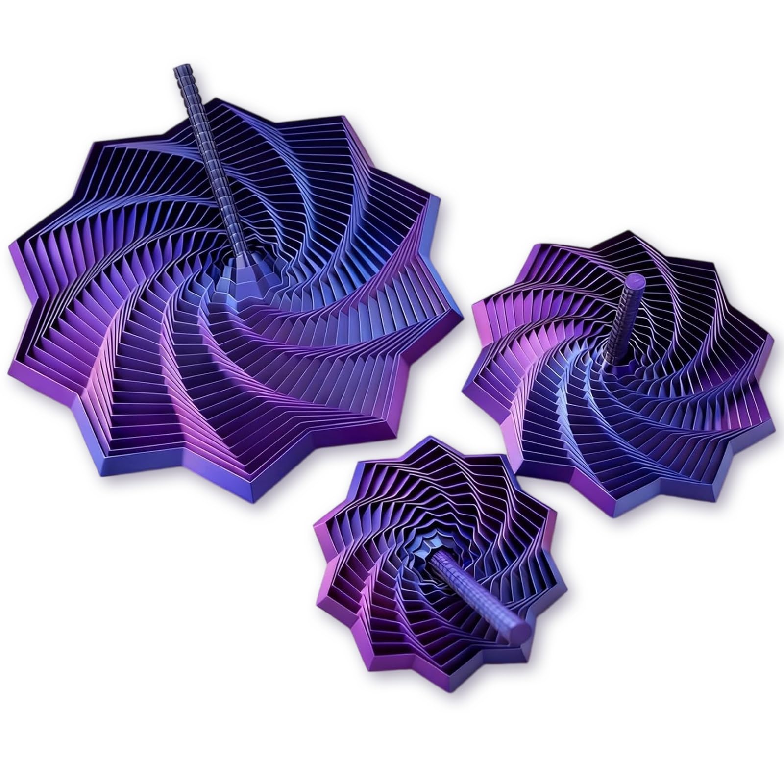 GWAWG 3D Printed Expanded Sensory Fidget Star, 3 Different Sizes Fidget Spiral Tower, Sensory Fidget Toy for Anxiety Relief, Portable 3D Fidget Toy, Figet Toys for Any Occasion Birthday Gift