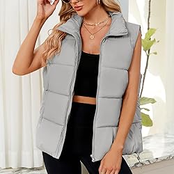 Century Star Grey Gray Puffer Vest for Women's